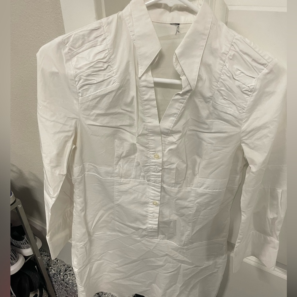 White button down shirt dress